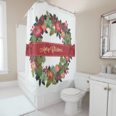 Rideau de douche en fer traditionnel de Noël (En situation)