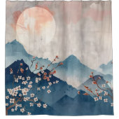 Rideau de douche en fleurs de prune japonaise (Devant)
