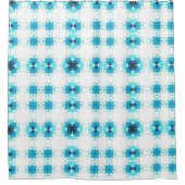 Rideau de douche en fleurs turquoise (Devant)