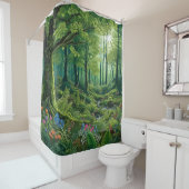 Rideau de douche en forêt enchantée (En situation)