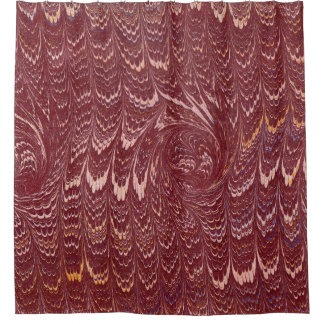 rideau de douche en impression de marbre rouge bri