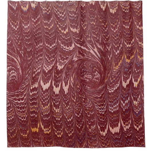 rideau de douche en impression de marbre rouge bri (Devant)