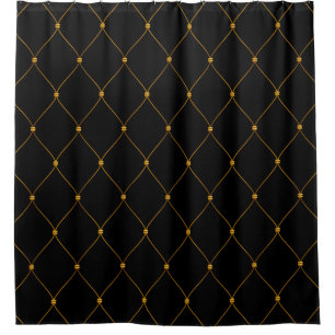 Rideau de douche en maille d'or noir