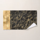 Rideau de douche en marbre noir et or (Serviette à main)