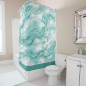 Rideau de douche en marbre turquoise (En situation)
