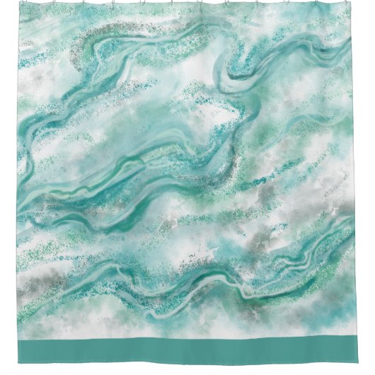 Rideau de douche en marbre turquoise (Devant)