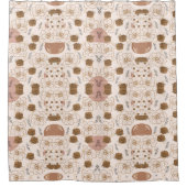 Rideau de douche en mauve floral esthétique (Devant)