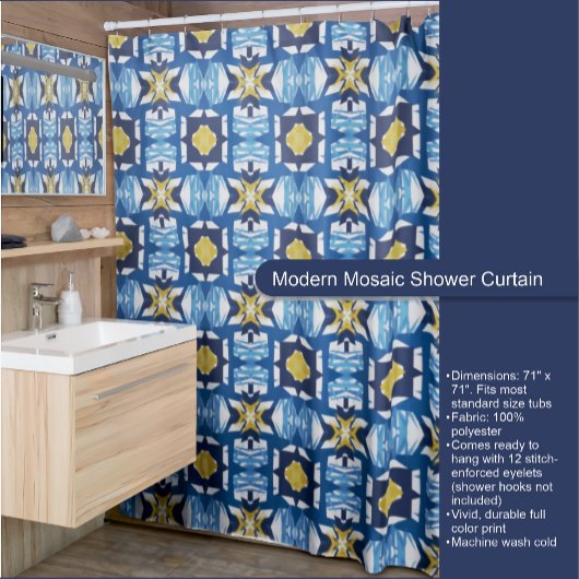 Rideau de douche en mosaïque moderne