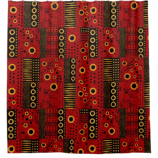Rideau de douche en patchwork tribal à éclat de so (Devant)