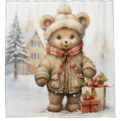 Rideau de douche en peluche de Noël (Devant)