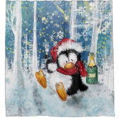 Rideau de douche en pingouin de Noël (Devant)