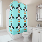 Rideau de douche en pingouin mignon (En situation)