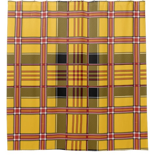 rideau de douche en plaid jaune (Devant)
