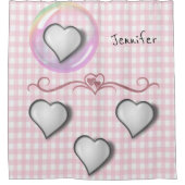 Rideau de douche en plastique rose (Devant)