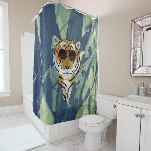 Rideau de douche en tigre (En situation)