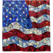 Rideau de douche en verre avec drapeau américain (Devant)