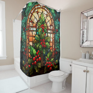 Rideau de douche en verre de Noël