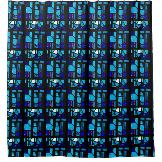 Rideau de douche en verre teinté bleu #2 (Devant)