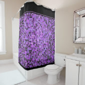 Rideau de douche en vitrail violet (En situation)