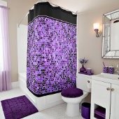 Rideau de douche en vitrail violet