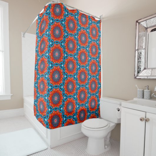 Rideau de douche énergétique mandala bohème (En situation)