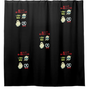 Rideau de douche fantôme Halloween mignon