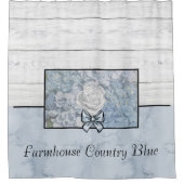 Rideau de douche Farmhouse personnalisée Bleu Flor (Devant)