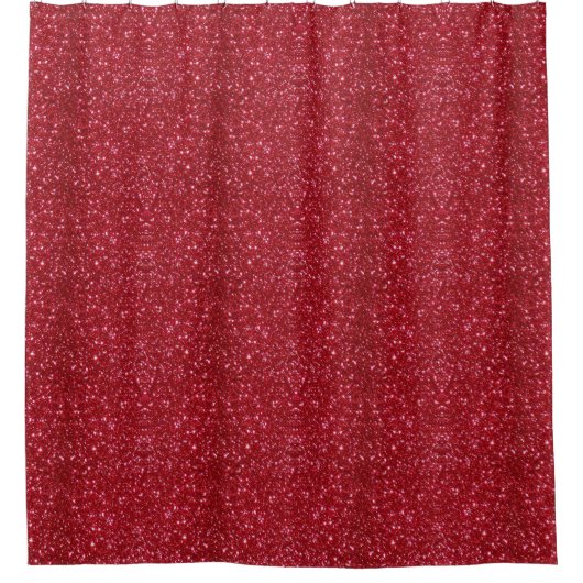 Rideau de douche Faux Paillettes Rouge (Devant)