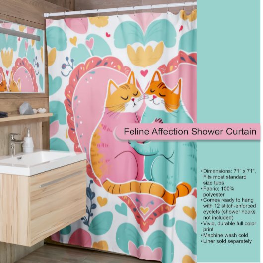 Rideau de douche Feline Affection