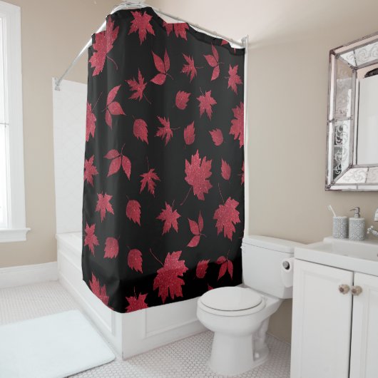 rideau de douche feuilles d'automne (En situation)
