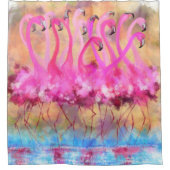 Rideau de douche Flamants roses roses (Devant)