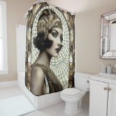 Rideau de douche Flapper Roaring 20s (En situation)