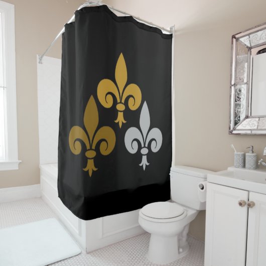 Rideau de douche Fleur de Lys (En situation)