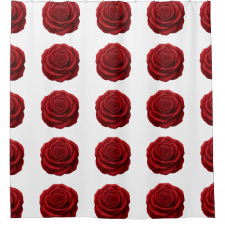 Rideau de douche - Fleur de rose rouge