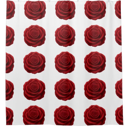 Rideau de douche - Fleur de rose rouge (Devant)
