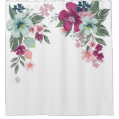 Rideau de douche Fleur tropicale sur blanc (Devant)
