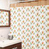 Rideau de douche fleuri beige