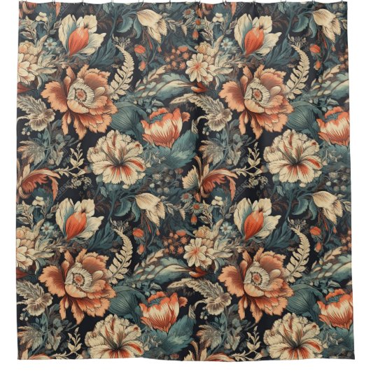 Rideau de douche fleuri bohème (Devant)