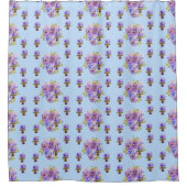 Rideau de douche fleuri Shabby Chic Blue Pansy (Devant)