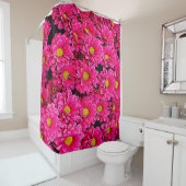 Rideau de douche Fleurs roses (En situation)