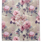 Rideau de douche Fleurs roses (Devant)