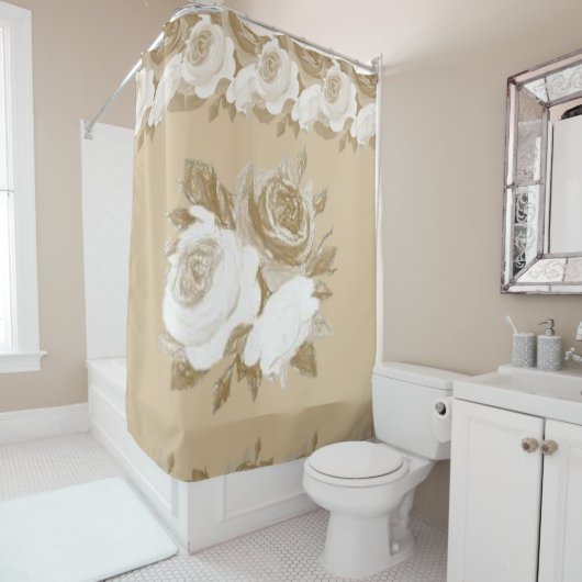 Rideau de douche floral (En situation)