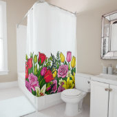 Rideau de douche floral (En situation)