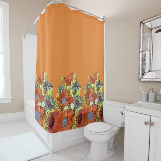 Rideau de douche floral (En situation)