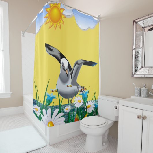 Rideau de douche Floral (En situation)