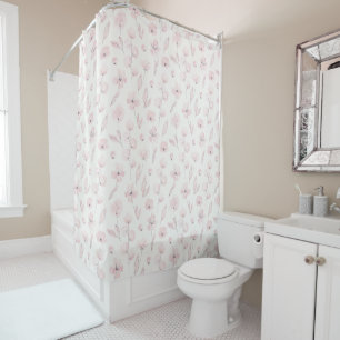 Rideau de douche floral aquarelle
