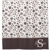 Rideau de douche floral aquarelle monogrammé (Devant)