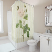 Rideau de douche Floral beige (En situation)