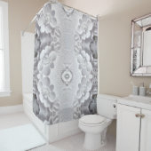 Rideau de douche floral blanc pur (En situation)