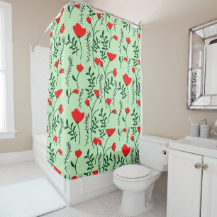 Rideau de douche floral chic rustique Monogram